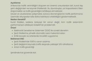 USAD’dan Ankara Trafiği İçin Statejik Uyarı